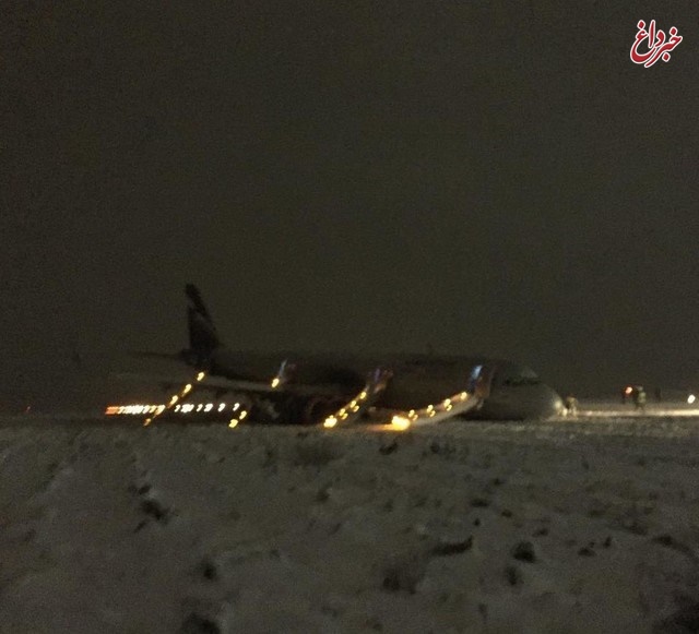 برخورد شدید هواپیمای ایرفلوت روسیه با باند فرودگاه