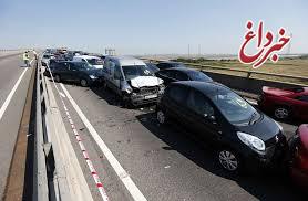 تصادف زنجیره‌ای ۲۲ خودرو در کرمانشاه
