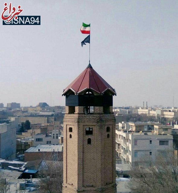 برج یانقین در سوگ آتش‌نشانان سیاه‌پوش شد+تصویر
