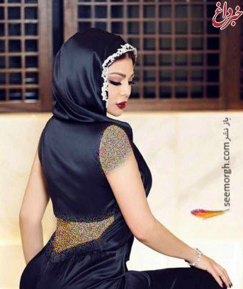 جنجال عکس خواننده زن عرب با روسری و بدنی برهنه!! + عکس
