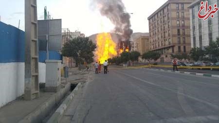 انفجار لوله گاز در فلکه اول شهران+ عکس