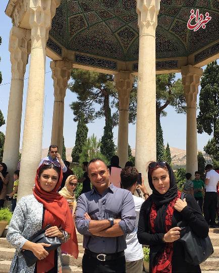 تیپ لیندا کیانی با آشا محرابی و احسان کرمی در سفر شیراز+ تصاویر