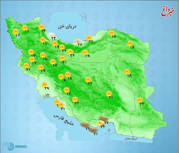 عکس: وضعیت جوی مراکز استان‌ها در یک نگاه