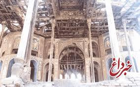 کاخ چهلستون اردستان در اصفهان آتش گرفت