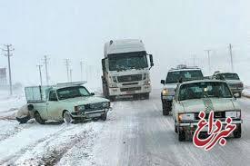 بارش برف در جاده های فیروزکوه و چالوس