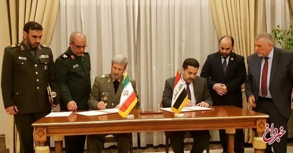وزیران دفاع و ‌صنایع و معادن ایران و عراق ‌یادداشت تفاهم همکاری صنعتی امضا کردند