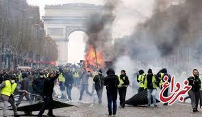 درگیری شدید معترضان با پلیس در فرانسه