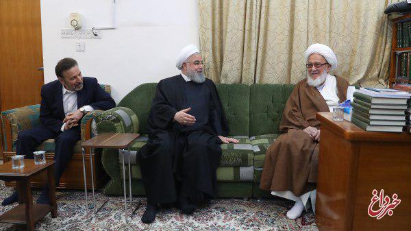 آیت الله فیاض در دیدار رئیس جمهور: چشم همه شیعیان جهان به ایران است/ روحانی: ایران از حقوق حقه همه مسلمانان حمایت می کند