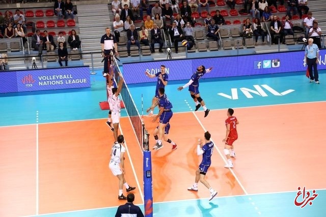 والیبال ایران سه بر یک برابر فرانسه شکست خورد