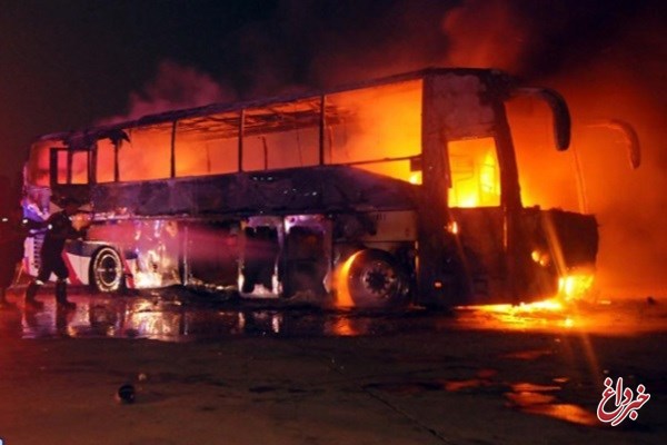 هویت ۱۰ نفر از جانباختگان سانحه اتوبوس مسافربری در سنندج شناسایی شد