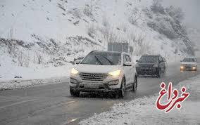 بارش برف در محورهای کردستان/کاهش محسوس دما در قزوین
