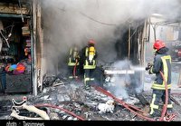 آتش‌ سوزی در یک کارگاه چوب در جنوب تهران