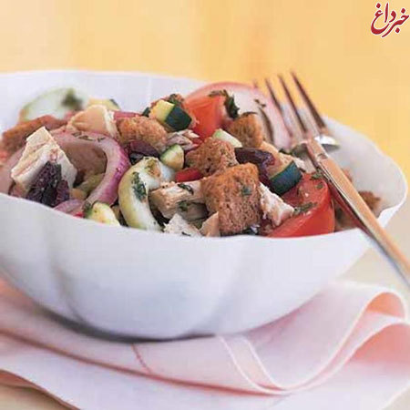 سالاد سبزیجات به همراه تن ماهی