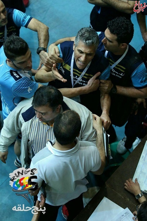 تصویری از درگیری دو چهره مطرح والیبال ایران