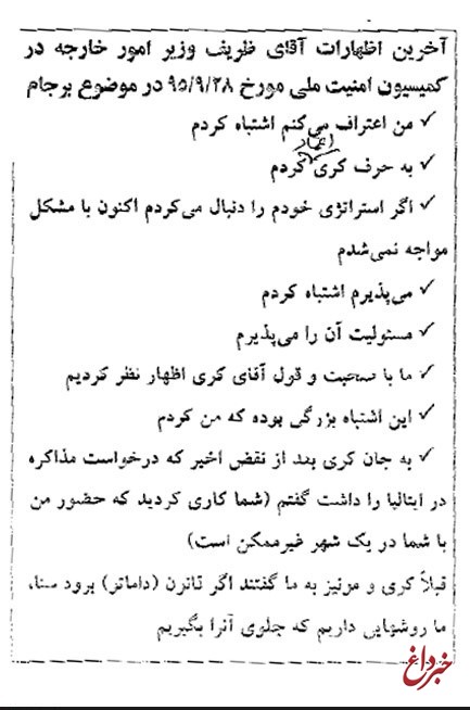 کریمی قدوسی اظهارات محرمانه ظریف در کمیسیون امنیت ملی را رسانه‌ای کرد +سند