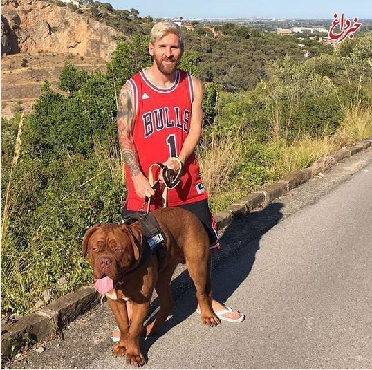 مسی در کنار خطرناک‎ترین سگ دنیا +عکس