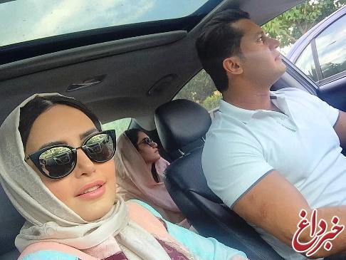 بازیگر زن محبوب ایرانی با برادر و خواهرش در اتومبیل شان! + عکس