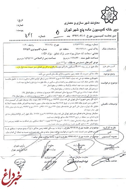اسناد تخلف شهرداری تهران در فروش پارک سعادت‌آباد