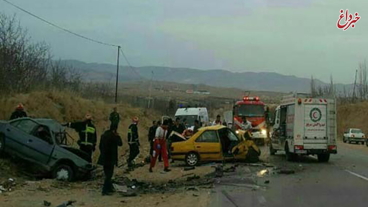 صحنه ای وحشتناک از تصادف تاکسی و ماشین دولتی /5 بجنوردی کشته شدند/عکس