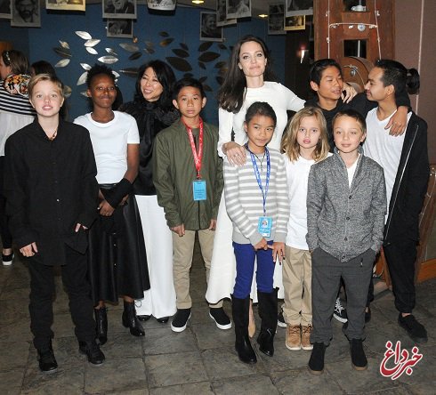 آنجلینا جولی و همه فرزندانش در جشنواره تلوراید + عکس
