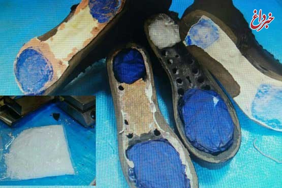 ماموران گمرک ماده مخدر شیشه از داخل پاشنه کفش کشف و ضبط کردند! +عکس