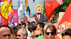 اروپایی ها علیه حضور ترامپ در نشست ناتو تظاهرات کردند