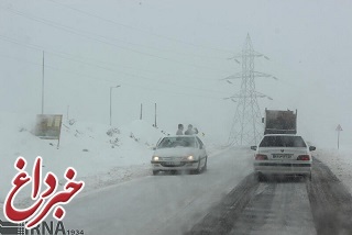 جاده‌های ۹ استان برفی و بارانی است