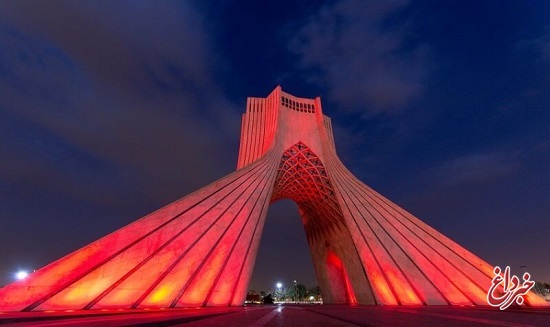 برج آزادی تهران قرمز می‌شود