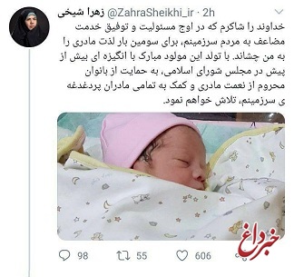 زایمان زهرا شیخی، نماینده اصفهان خبرساز شد