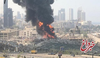 آتش‌سوزی گسترده در بندر بیروت / مدیر کل بندر بیروت: آتش‌ مهار شده است / زود است که علت آن مشخص شود