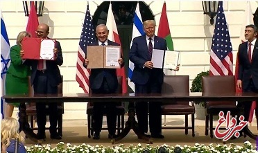 امضای توافق عادی سازی روابط میان امارات و اسرائیل در کاخ سفید