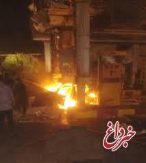 آتش سوزی در پمپ بنزین تاکستان