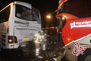 تصادف زنجیره ای در بزرگراه تندگویان تهران با ۱۷ نفر مصدوم