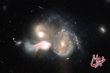 تصویر خیره کننده «هابل» از برخورد سه کهکشان