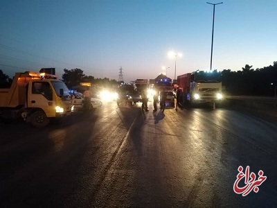 پلیس راه: تصادف زنجیره‌ای ۳۰ دستگاه خودرو در اصفهان/ جاده لغزنده بود