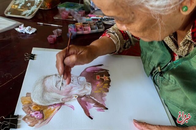 نقاشی چهره مادران قهرمان که فرزندشان را از دست داده‌اند