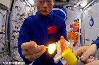 آتش‌بازی شگفت‌انگیز فضانوردان چینی در ایستگاه فضایی/ عکس