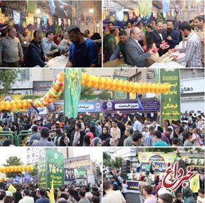 استقبال بی نظیر مردم از ایستگاه پذیرایی و فرهنگی بانک سپه در روز عید غدیر خم