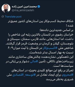 شکاف محیط کسب‌وکار بین استان‌های کشور عمیق‌تر شده !