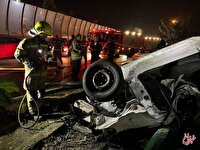 تصادف مرگبار پژو ۲۰۶ در بزرگراه حکیم