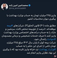 واریز ۲۸۵ میلیارد تومان به حساب وزارت بهداشت با پیگیری دیوان محاسبات کشور